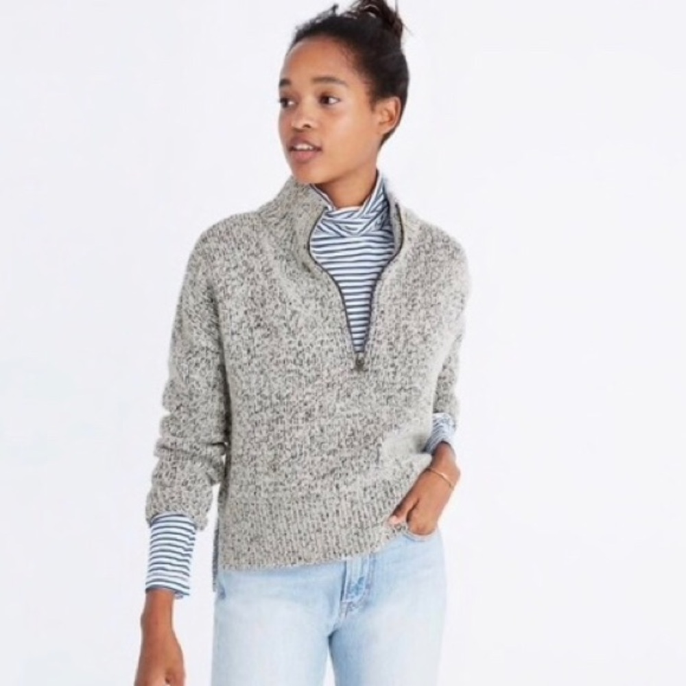 Madewell Marled Half-Zip Sweater SzS